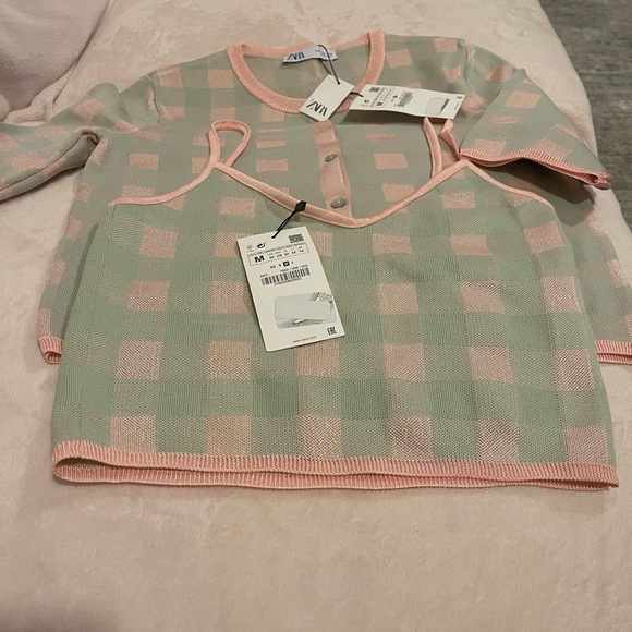 Zara Sweaters Zara Plaid Sweater Set New With Tags Poshmark